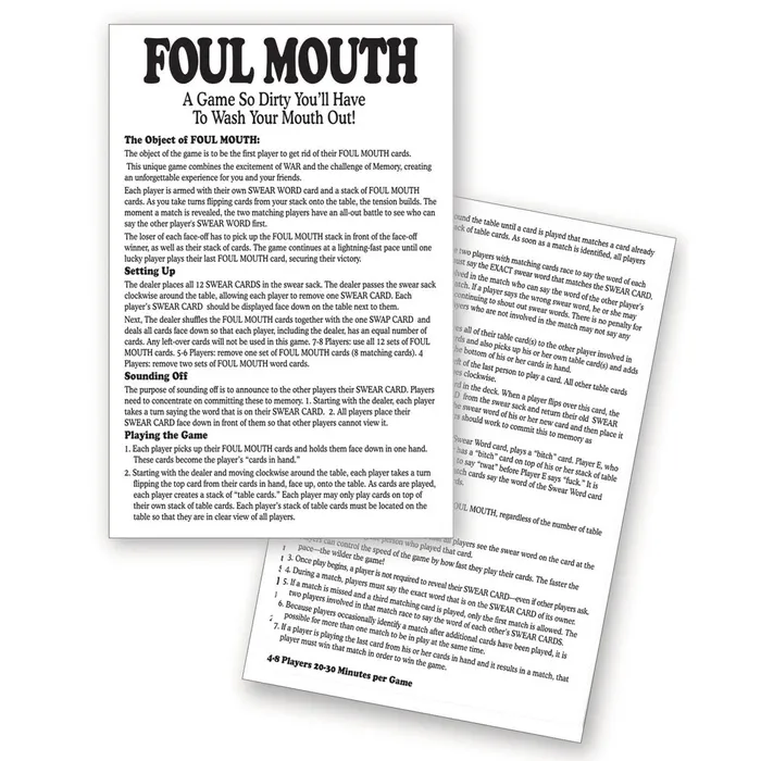 Little Genie Games Foul Mouth Novelty Card Game Little Genie Games Foul Mouth Novelty Card Game