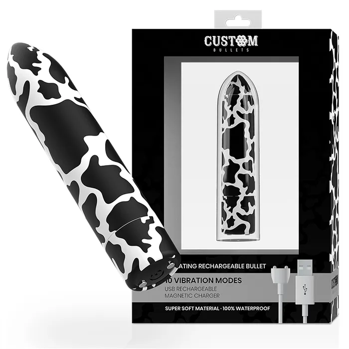 Female Sex Toys Custom Bullets MINI VIBRATORE BULLET RICARICABILE COLORAZIONE MUCCA VIBRATORE TASCABILE SEX TOY