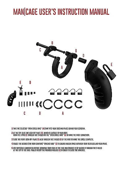 Male Sex Toys SHOTS AMERICA Mancage Model 21 Chastity 45 In Silicone Cock Cage