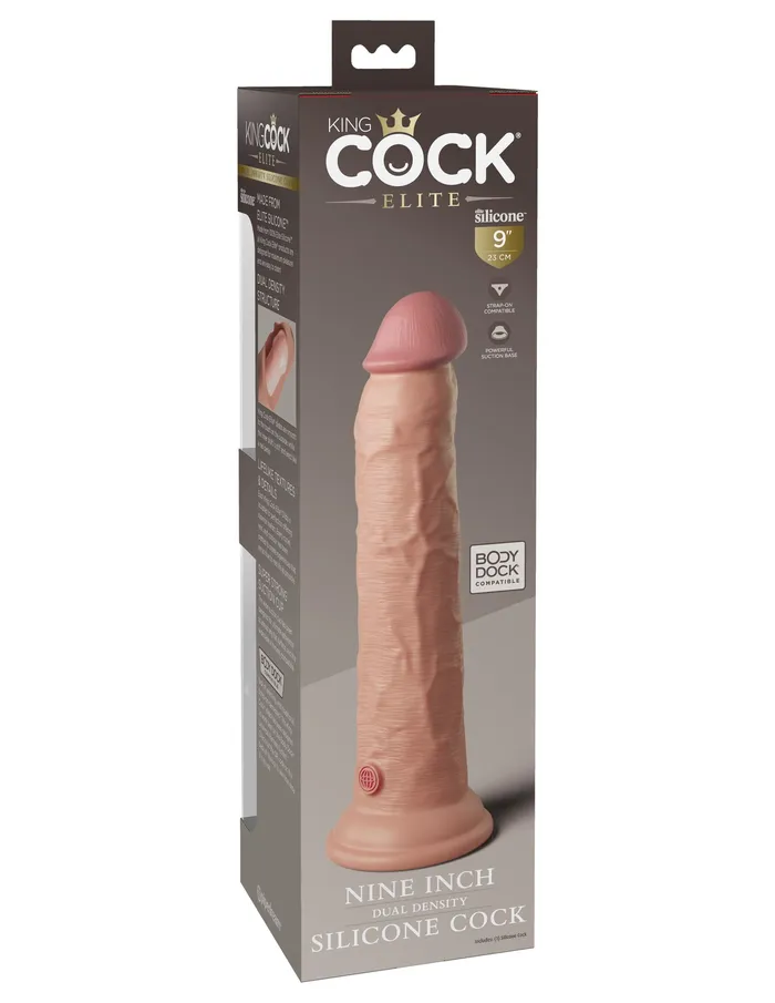 Pipedream Dildos King Cock Elite 9 Inch Silicone Dual Density Cock Light Pipedream Dildos King Cock Elite 9 Inch Silicone Dual Density Cock Light