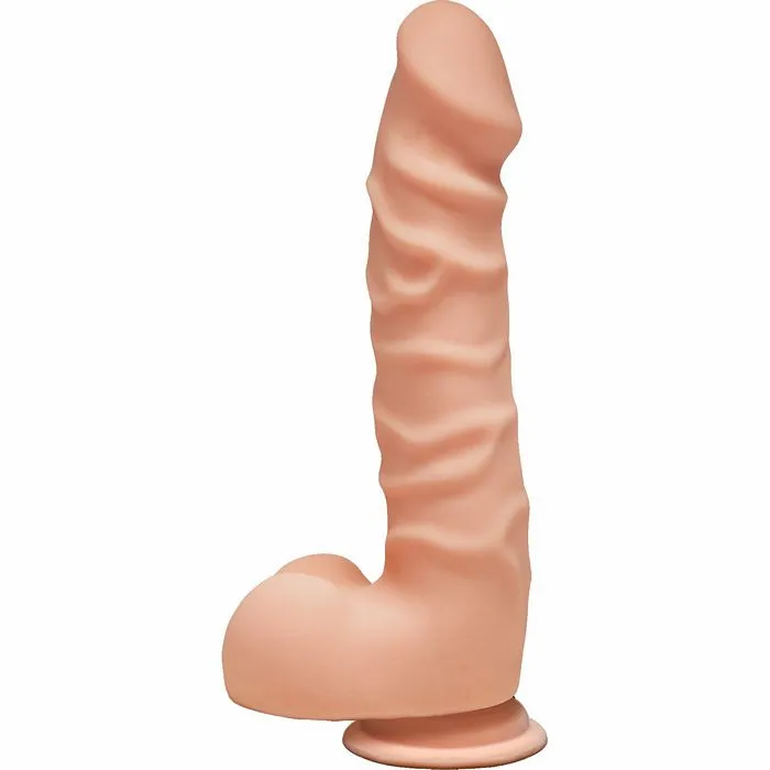 Doc Johnson Novelties Dildos The D Ragin D 75 WBalls Vanilla Beige Dildo 