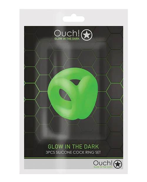 Shots Shots Ouch Cock Ring Ball Strap Glow In The Dark Male Sex Toys