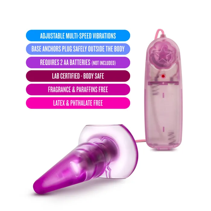 Blush Anal B Yours By Blush Basic Pleaser RemoteControl Pink 4Inch Vibrating Anal Plug
