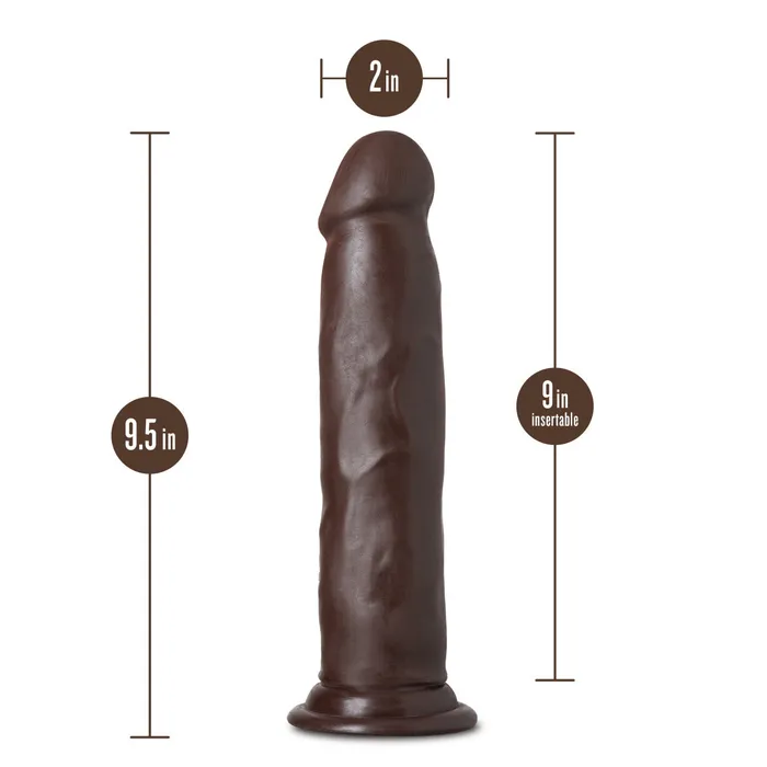 Blush Dildos Au Naturel By Blush Jackson Realistic Chocolate 95Inch Long Dildo With Suction Cup Base