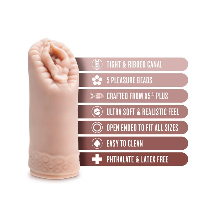 Blush Enlust By Blush Alyssa AI Male Masturbator With Tight Orbed Canal Featuring 5 Pleasure Beads Made With X5 Plus Material Ultra Soft Realistic Vagina Feel Beige Male Sex Toys