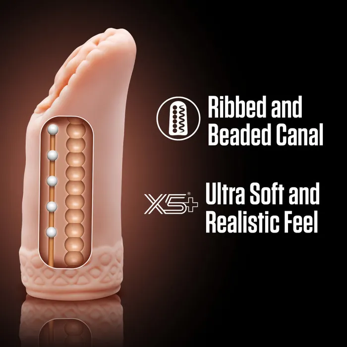 Blush Enlust By Blush Alyssa AI Male Masturbator With Tight Orbed Canal Featuring 5 Pleasure Beads Made With X5 Plus Material Ultra Soft Realistic Vagina Feel Beige Male Sex Toys