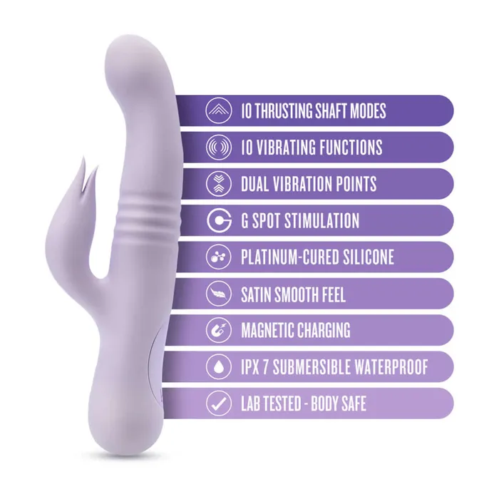 Blush Novelties Vibrators Blush Rylee Lavender Purple Rabbit Vibrator Dual Stimulation USB Rechargeable