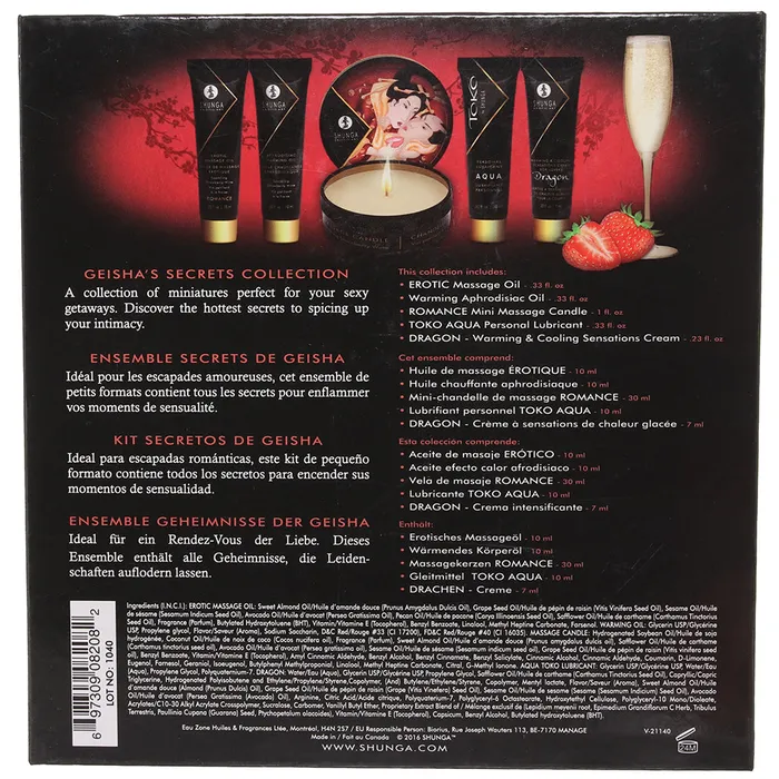 Dildos Shunga Geishas Secret Kit in Strawberry