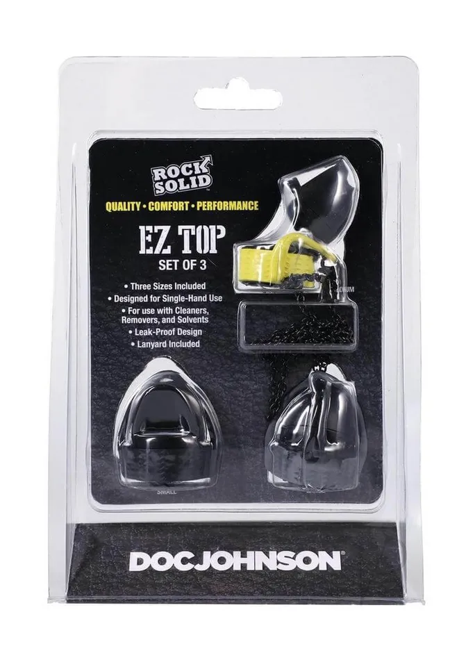 Doc Johnson Enterprises Anal Rock Solid EZ Top Set 3pc LeakProof Nightstand Necessity for All Sizes Doc Johnson Enterprises Anal Rock Solid EZ Top Set 3pc LeakProof Nightstand Necessity for All Sizes