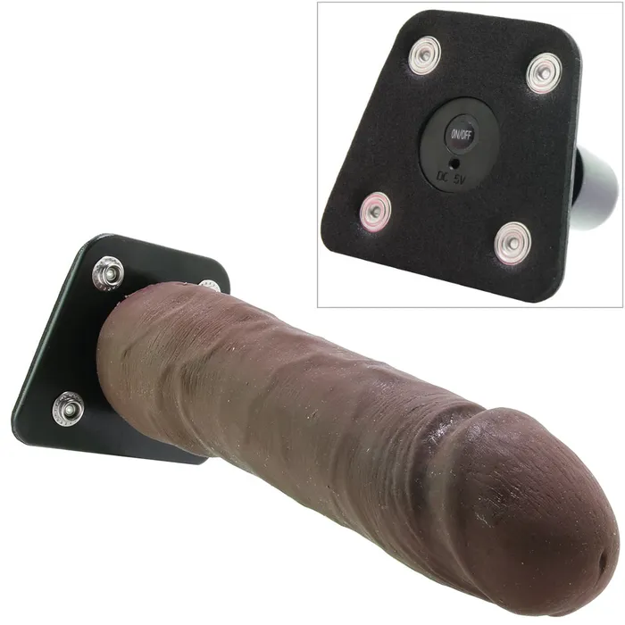 Female Sex Toys Doc Johnson VacULock Vibrating Harness Set in Chocolate