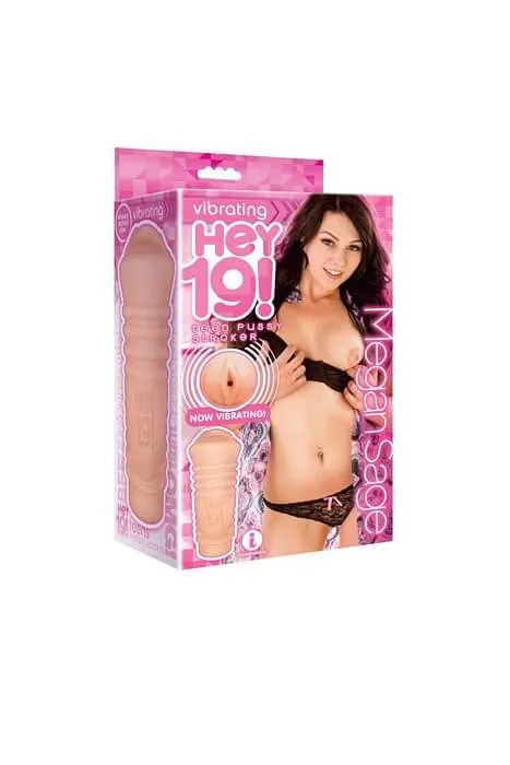 Icon Brands Hey 19 Vibrating Teen Pussy Stroker Megan Sage Male Sex Toys