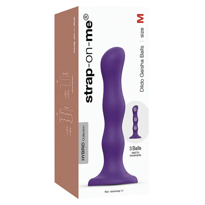 LOVELY PLANET Female Sex Toys Strap On Me Geisha Dildo with BallsPu