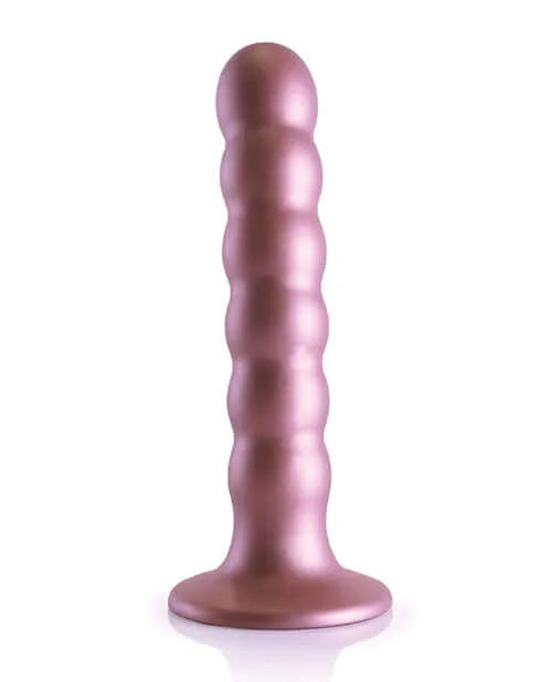 Ouch Beaded Silicone GSpot Dildo 5 inches Rose Gold SHOTS AMERICA Dildos