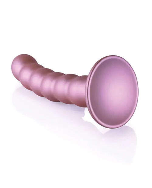 Ouch Beaded Silicone GSpot Dildo 5 inches Rose Gold SHOTS AMERICA Dildos