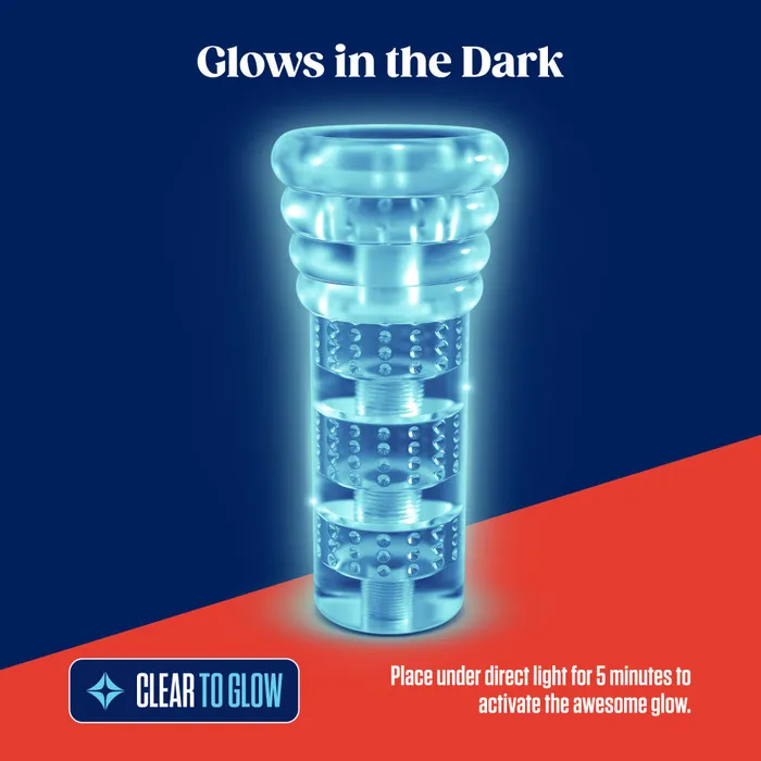 Rize By Blush Luz Glow in the Dark SelfLubricating Stroker Clear Blush Dildos