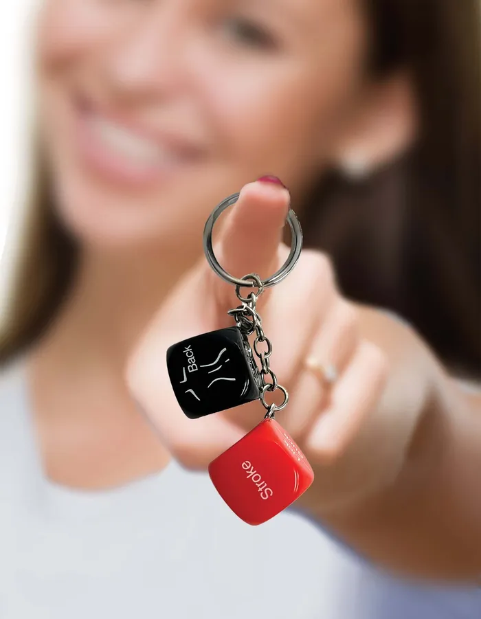 Super Fun Sex Dice Key Chain by Little Genie Playful Adult Novelty Gift Little Genie Female Sex Toys
