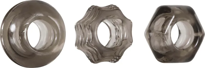 Triple Thick Cock Ring Trio by Zero Tolerance Stretchy TPE Enhanced Stimulation Evolved Novelties Male Sex Toys