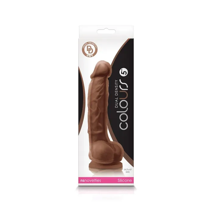 nsnovelties Colours Dual Density 5 Dildo Brown Dildos